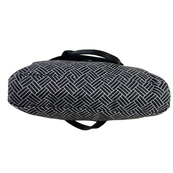 Baggallini Womens Black Print Large Nylon Shoulder Bag Tote Handbag Purse - Picture 13 of 16
